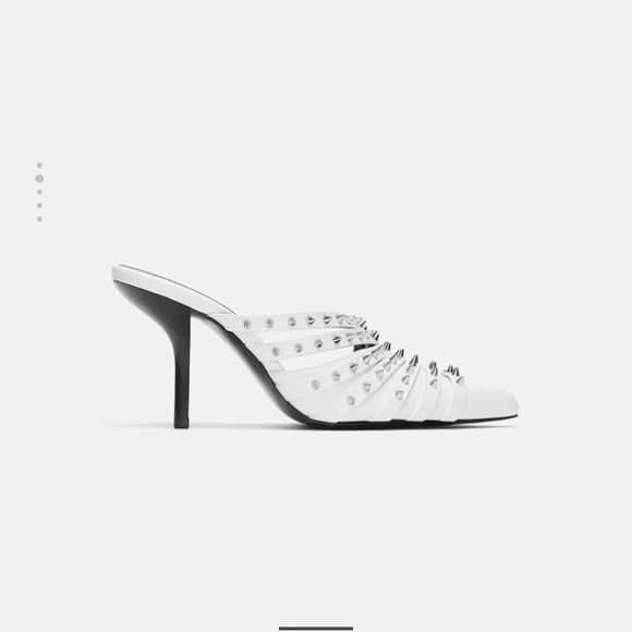 Zara high heel studded mule pointed toe pumps - Picture 2 of 7
